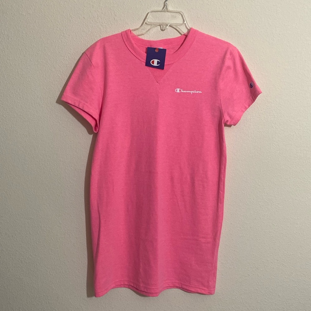 CHAMPION Logo Print Short Sleeve Crewneck Dress Women's Size XS